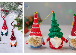Gnome Christmas Tree Ornament Free Crochet Pattern