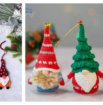 Gnome Christmas Tree Ornament Free Crochet Pattern