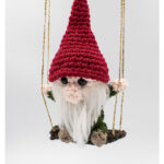 Gnome on a Swing Christmas Tree Ornament Free Crochet Pattern