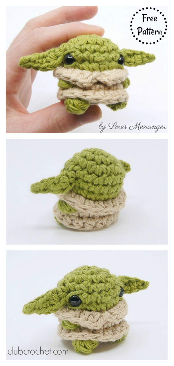 Mini Baby Yoda Amigurumi Doll Free Crochet Pattern