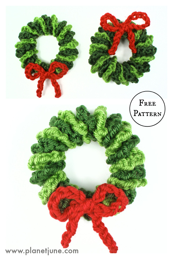 Mini Wreath Ornament Free Crochet Pattern