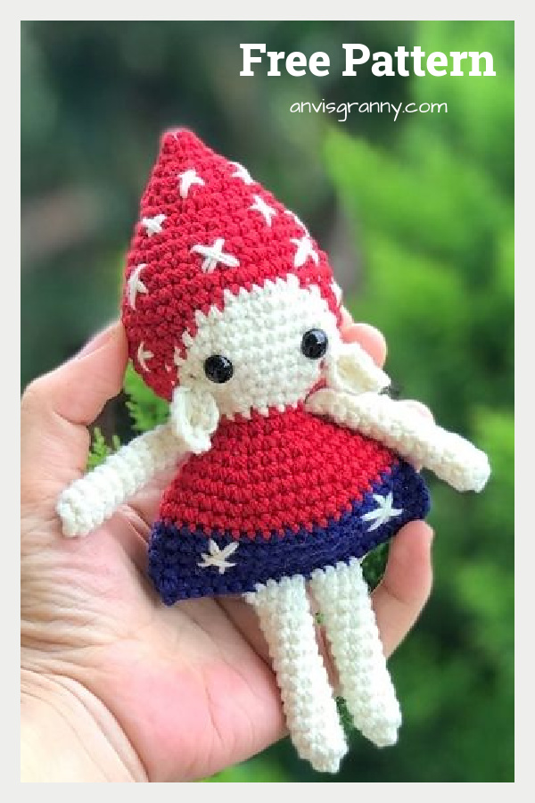 Mushroom Elf Doll Free Crochet Pattern