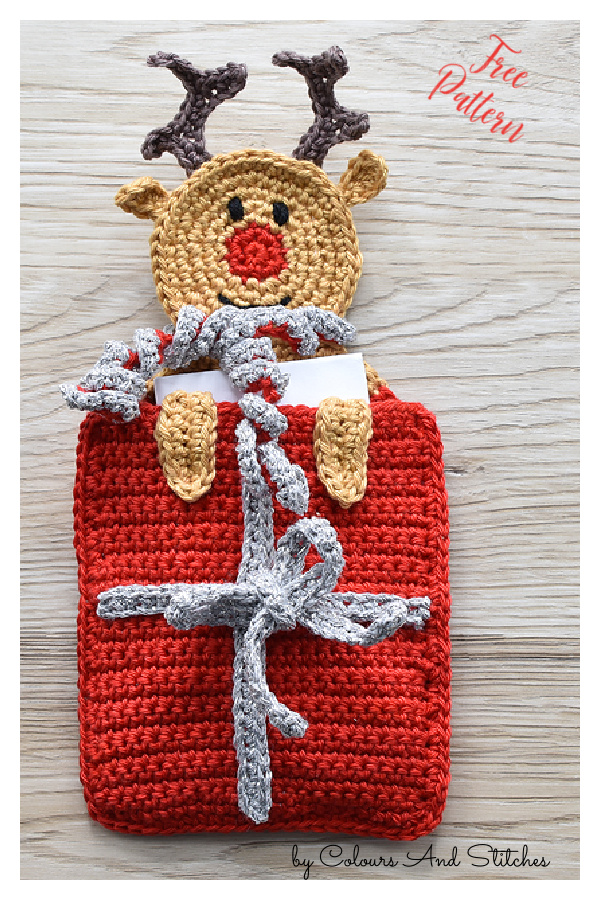 Reindeer Gift Card Holder Free Crochet Pattern