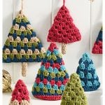 Retro Christmas Trees Ornament Free Crochet Pattern