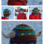 Scrap Stripe Viking Horn Hat Free Crochet Pattern