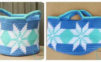 Snowflakes Basket Free Crochet Pattern