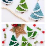 Snowy Christmas Tree Ornament Crochet Pattern