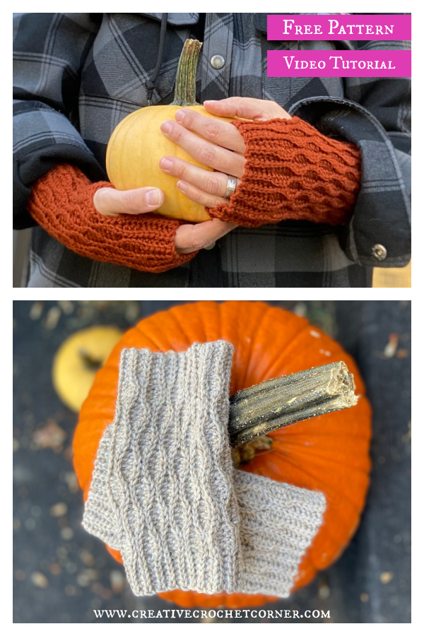 Woodland Mitts Free Crochet Pattern and Video Tutorial