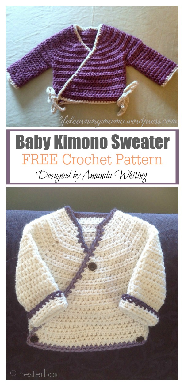 Baby Kimono Sweater Free Crochet Pattern 