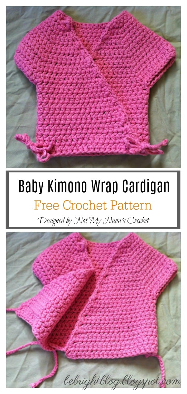 Baby Kimono Wrap Cardigan Free Crochet Pattern