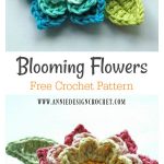 Blooming Flowers Brooch Free Crochet Pattern