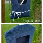 Blue Ribbon Clothespin Peg Bag Free Crochet Pattern