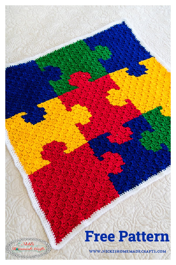 C2C Puzzle Blanket Free Crochet Pattern
