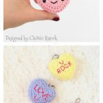 Candy Conversation Hearts Keychain Free Crochet Pattern and Video Tutorial