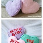 Candy Heart Pillow Free Crochet Pattern