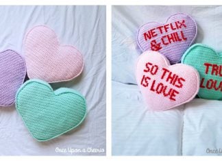 Candy Heart Pillow Free Crochet Pattern