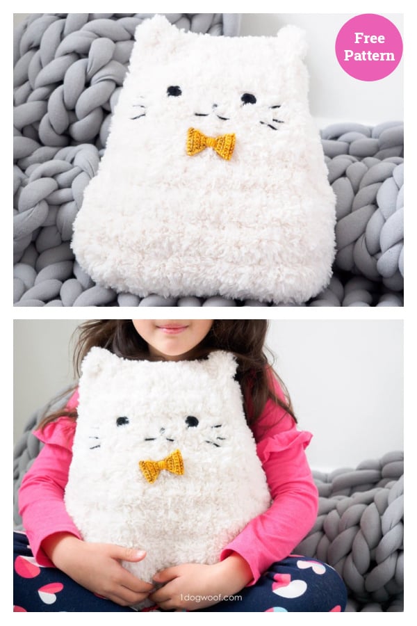 Dapper Cat Pillows Stuffed Toy Free Crochet Pattern