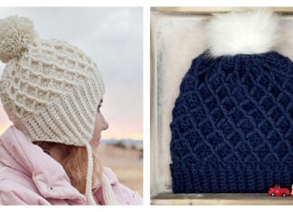 Diamond Beanie Hat Free Crochet Pattern