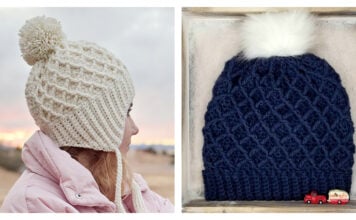 Diamond Beanie Hat Free Crochet Pattern