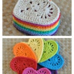 Granny Heart Coaster Crochet Pattern