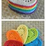 Granny Heart Coaster Crochet Pattern