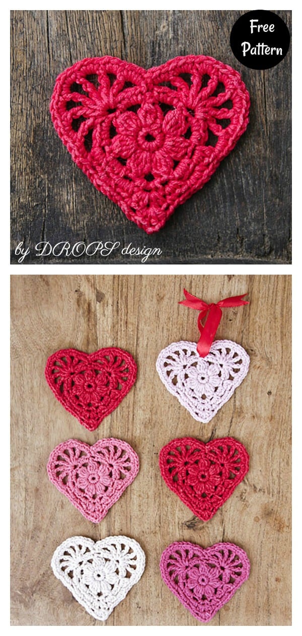 Heart Doily Coaster Free Crochet Pattern