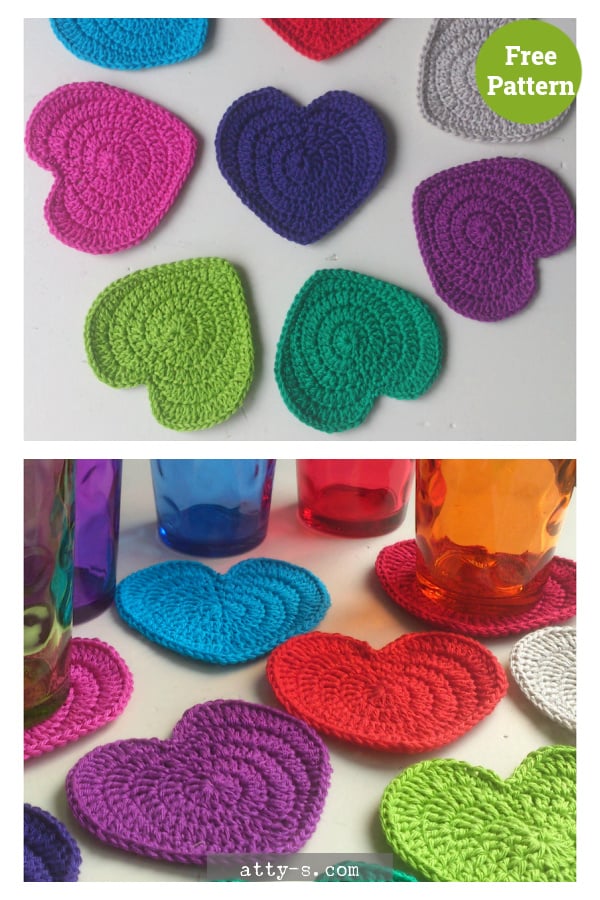 Heart Coaster Free Crochet Pattern