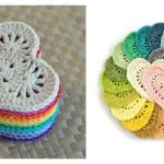 Heart Coaster Free Crochet Pattern and Paid