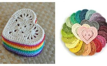 Heart Coaster Free Crochet Pattern and Paid