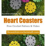 Heart Coaster Free Crochet Pattern  and Video Tutorial