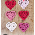 Heart Doily Coaster Free Crochet Pattern