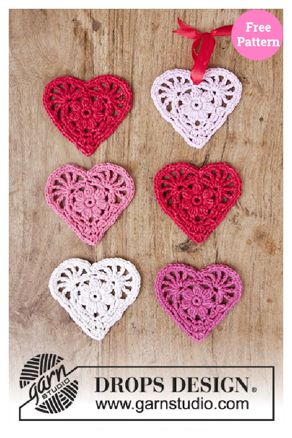 Heart Doily Coaster Free Crochet Pattern