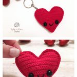 Kawaii Heart Keychain Free Crochet Pattern