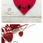 Kawaii Heart Keychain Free Crochet Pattern