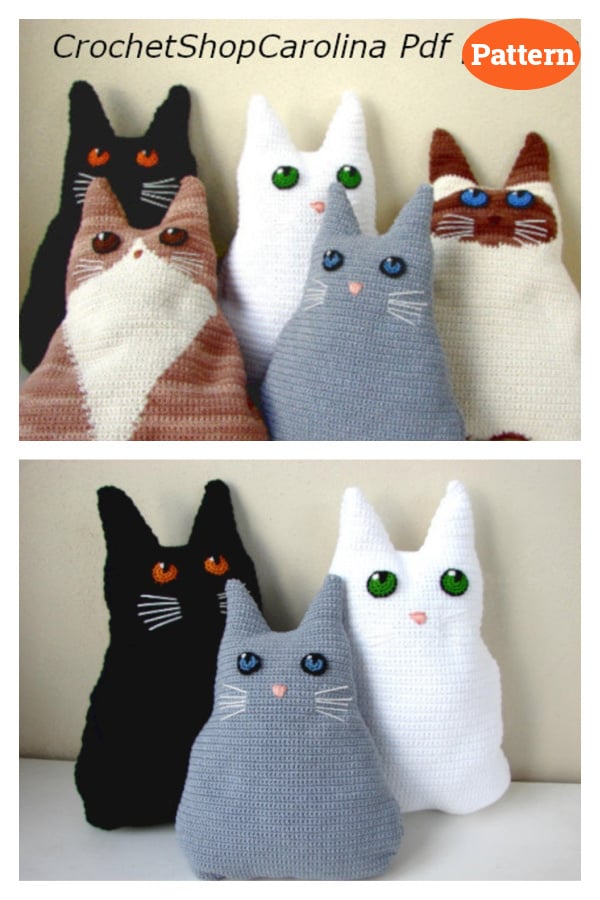 Kitty Cat Cushion Crochet Pattern