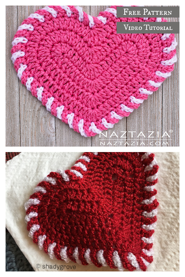 Light Heart Dishcloth Free Crochet Pattern and Video Tutorial