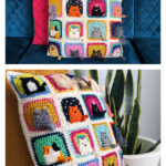 Many Cats Pillow Free Crochet Pattern