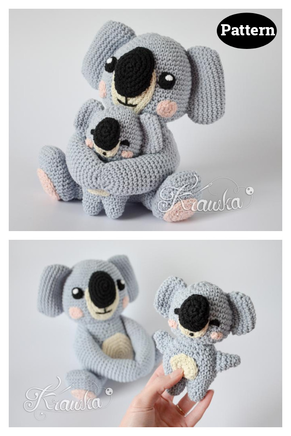 Mommy with Baby Koala Amigurumi Crochet Pattern