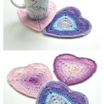 Ombre Heart Coaster Free Crochet Pattern