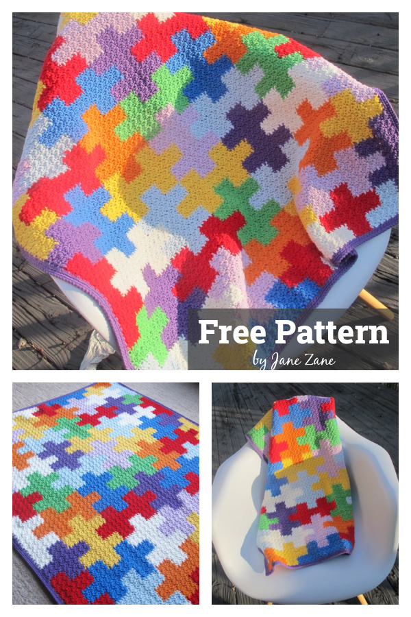Puzzles Blanket Free Crochet Pattern 