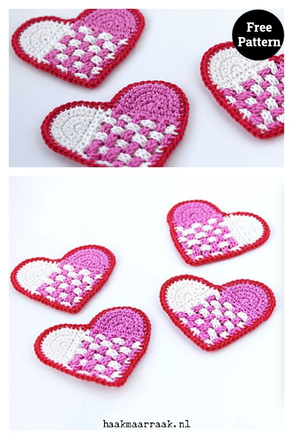 Scandinavian Heart Coaster Free Crochet Pattern