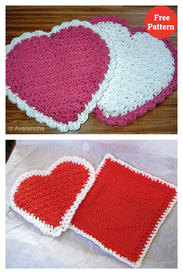 Heart Dishcloth Free Crochet Pattern and Video Tutorial