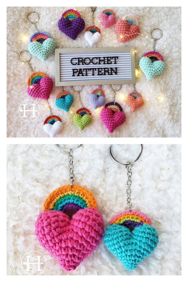 The Heart & Bow Keychain Crochet Pattern 