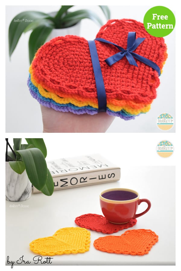 The Hearts Of Hope Coasters Free Crochet Pattern 