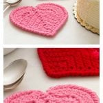 Valentine Heart Coaster Free Crochet Pattern