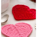 Valentine Heart Coaster Free Crochet Pattern