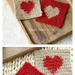 Valentine Heart Coasters Free Crochet Pattern