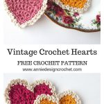 Vintage Heart Coaster Free Crochet Pattern