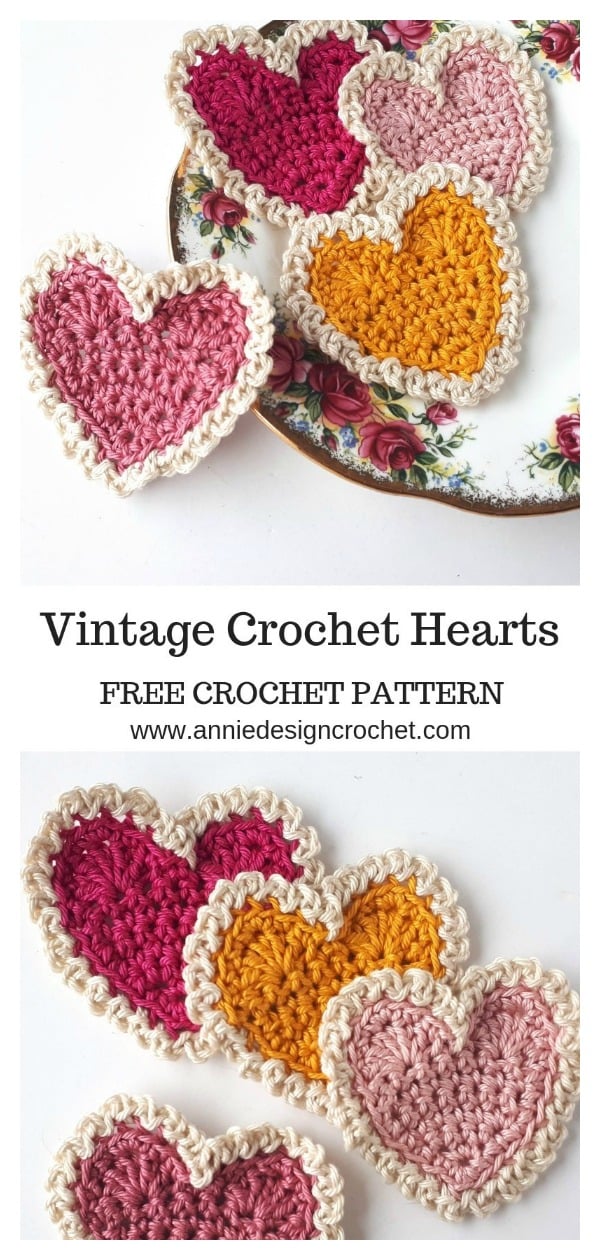 Vintage Heart Coaster Free Crochet Pattern