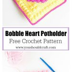 Bobble Heart Potholder Free Crochet Pattern